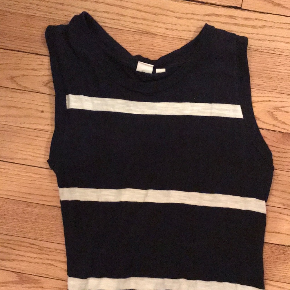 Gap cotton maxi dress. Navy w/white stripes